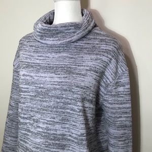 Anthropologie Saturday Sunday Cowl Neck Heathered Gray Thick Cozy Sweater XS